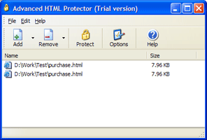 Screenshot of Advanced HTML Protector 3.0